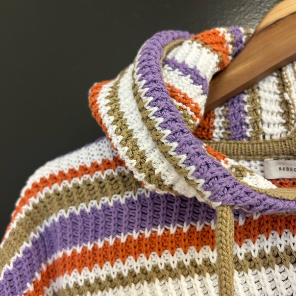Rebecca Taylor oversized S NWT Vibrant Purple and Orange hooded cotton sweater - Picture 13 of 14